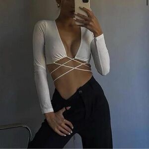 Princess Polly White Bennie Top